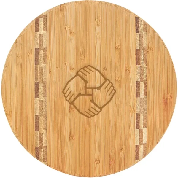 9.75" Round Bamboo Cutting Board with Butcher Block Inlay... from ASI 73010 Natico Originals Inc