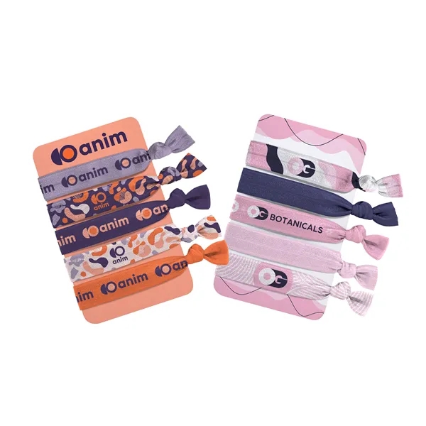 Full color set of 3 hair ties with a retail-style packaging... from ASI 45657 Pop! Promos