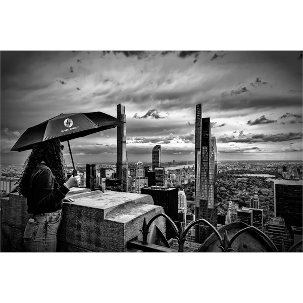 Fully automatic umbrella with a 46" arc; charges via the included... from ASI 76730 Peerless Umbrella Co Inc / Threads By Peerless