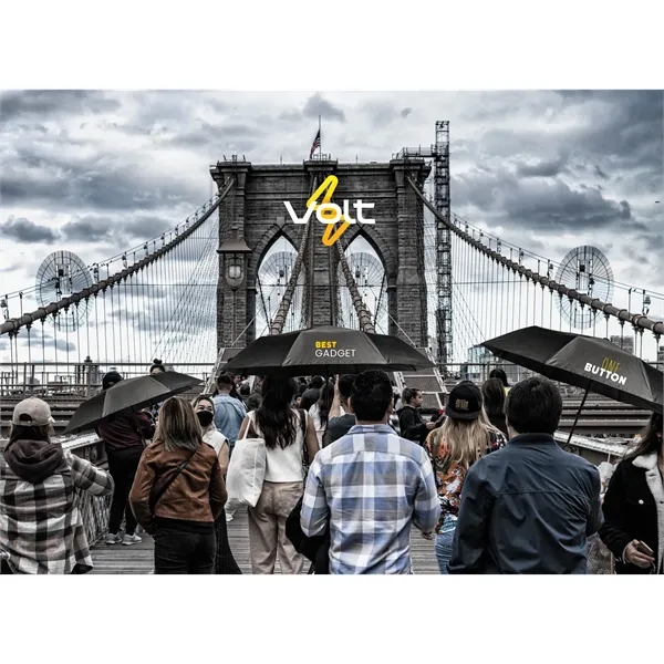 Fully automatic umbrella with a 46" arc; charges via the included... from ASI 76730 Peerless Umbrella Co Inc / Threads By Peerless