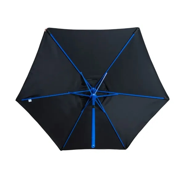 7' black paneled market umbrella with brightly colored frame.... from ASI 76730 Peerless Umbrella Co Inc / Threads By Peerless