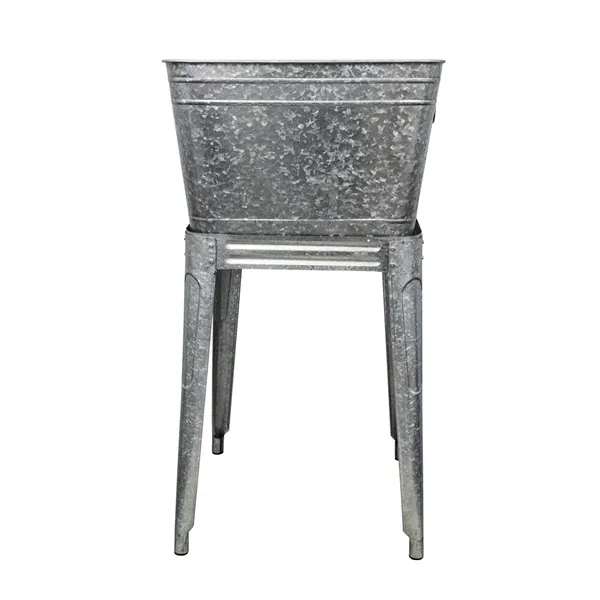 Party tub cooler with stand; made of silver galvanized steel.... from ASI 76730 Peerless Umbrella Co Inc / Threads By Peerless