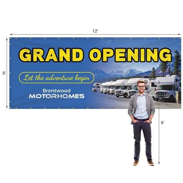 5' H x 12' W Polyester Mesh Banner-Many indoor and outdoor... from ASI 80228 Quinn