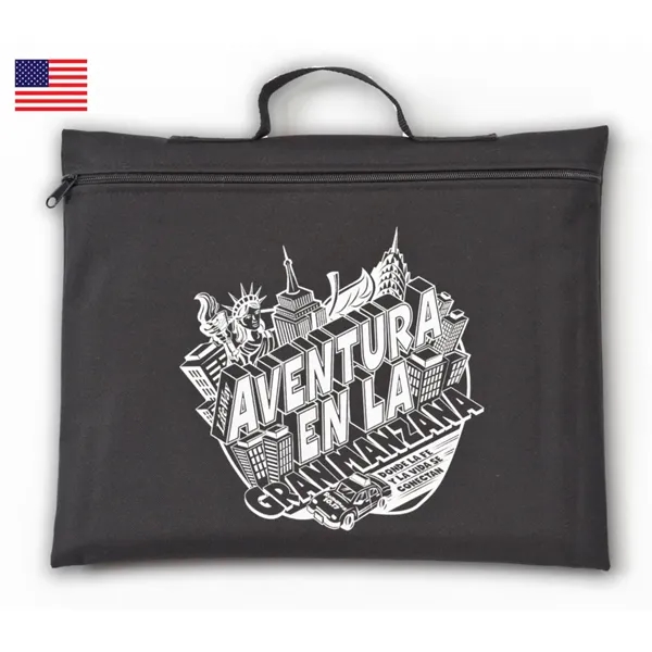 Flat construction portfolio with zipper closure and webbing carrying handle.... from ASI 41630 Brave USA / Brave USA