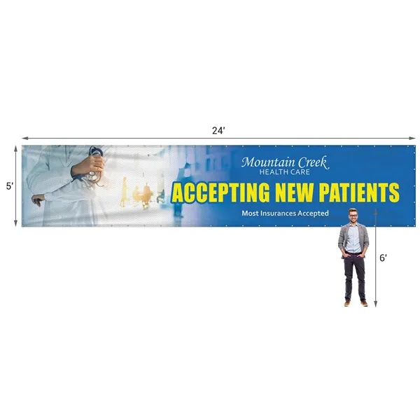 5' H x 24' W Polyester Mesh Banner-Many indoor and outdoor... from ASI 80228 Quinn