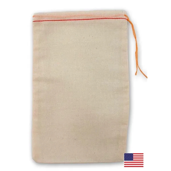 Natural Cotton Drawstring Bag made of lightweight cotton muslin material.... from ASI 41630 Brave USA / Brave USA