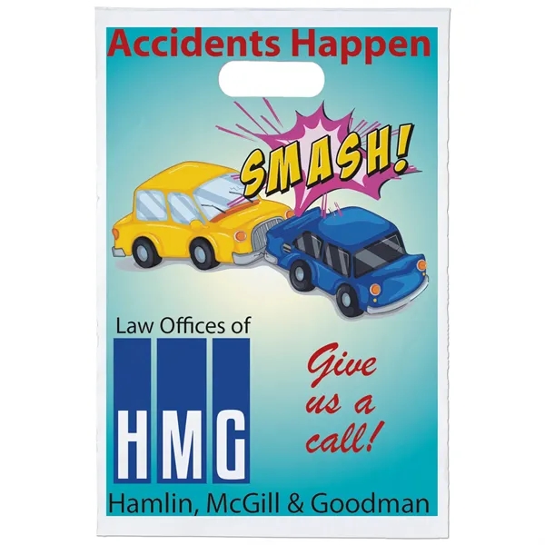 Digital Full-Color Die Cut Handle Plastic Bag with generous imprint area... from ASI 37940 Bag Makers Inc