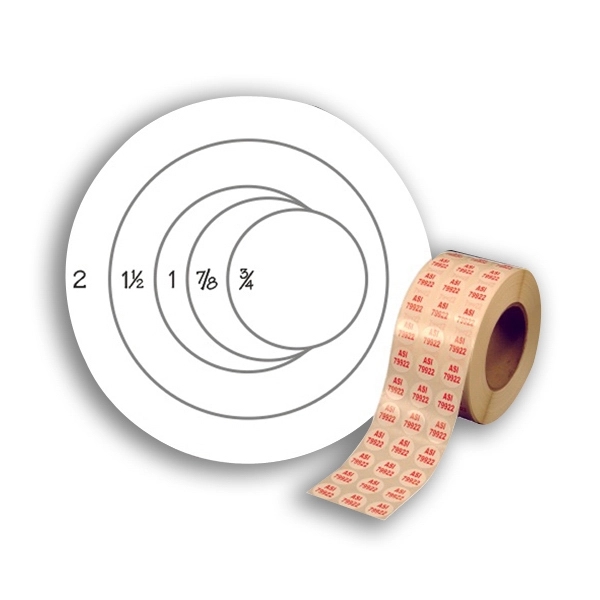 White Polypro Label / Decal .75" diameter (3/4 inch dia.)... from ASI 57713 Glow Promotions / Glow Promotions