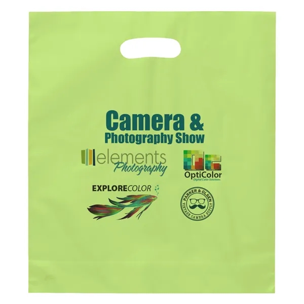 Frosted Brite Die Cut Handle Plastic Bag... from ASI 37940 Bag Makers Inc