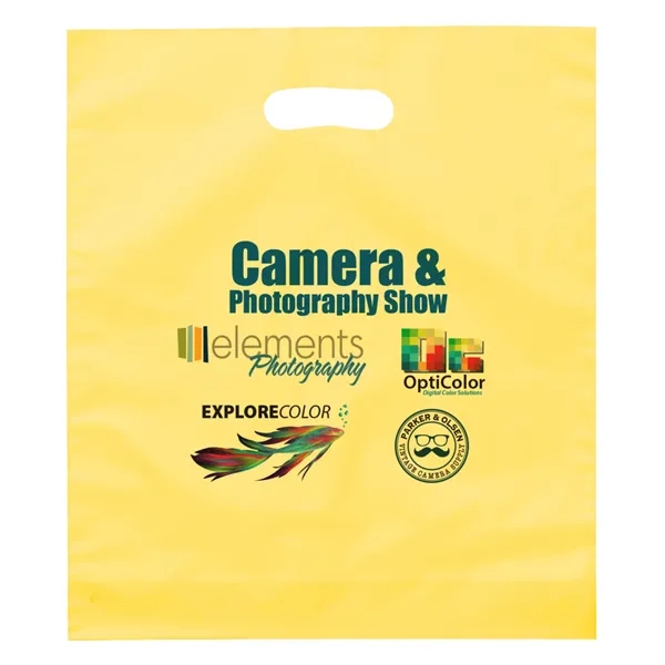 Frosted Brite Die Cut Handle Plastic Bag... from ASI 37940 Bag Makers Inc