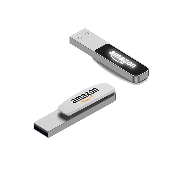 USB drive made of metal and plastic that lights up when... from ASI 63776 KTI Networks Inc