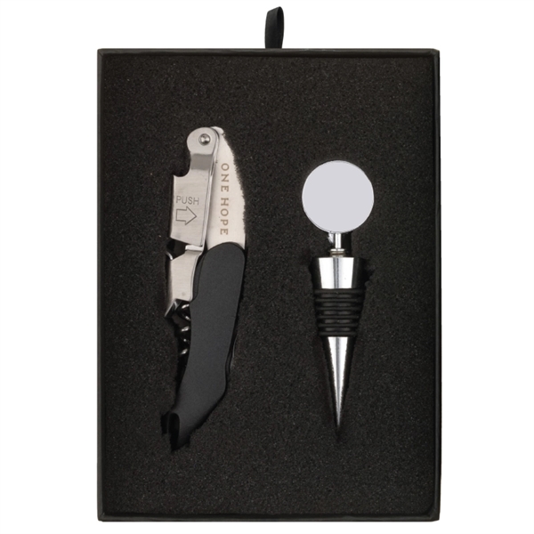 Heavy duty cardboard gift box with stainless steel double-hinged corkscrew and... from ASI 57655 STOPNGO Line