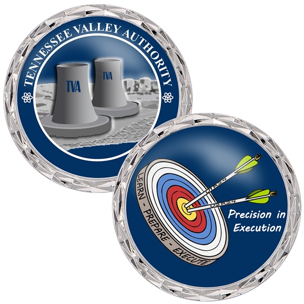 2" Die cast challenge coin with Diamond Border and NFC Function.... from ASI 52263 EMT / EMT EASY
