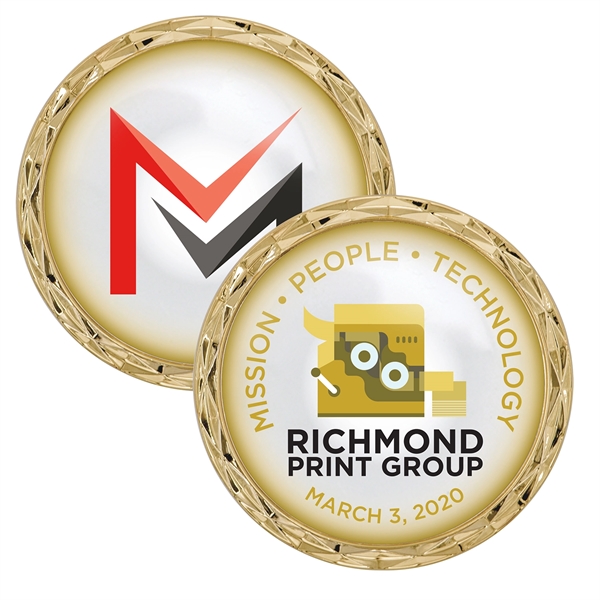 2" Die cast challenge coin with Diamond Border and NFC Function.... from ASI 52263 EMT / EMT EASY