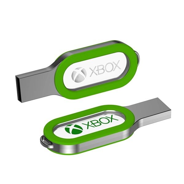 USB drive made of metal and plastic that lights up when... from ASI 63776 KTI Networks Inc