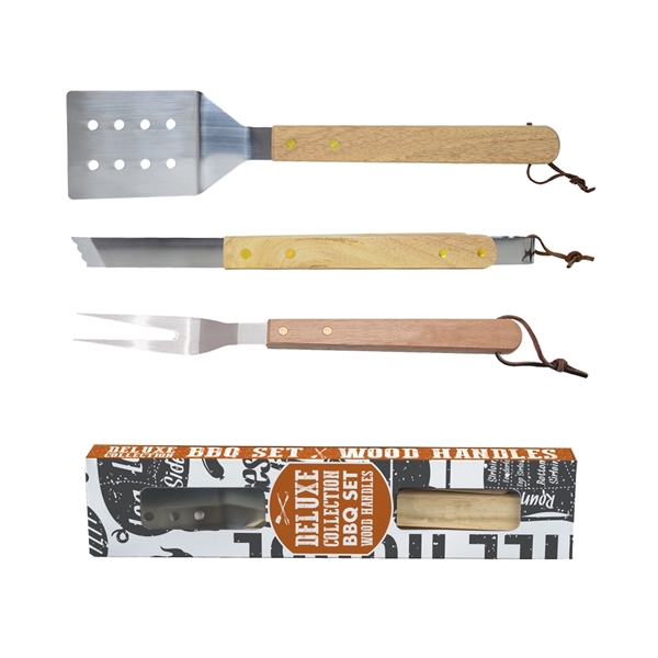 BBQ wood grill set that includes a turner and tong in... from ASI 38120 Ball Pro / Diversified Quality Kitchenware