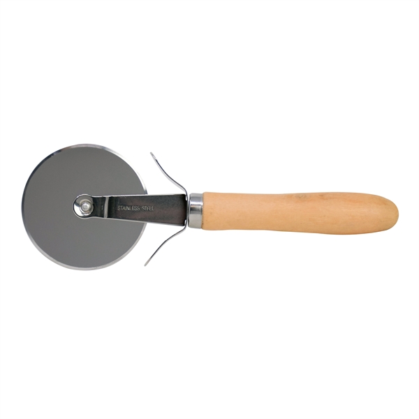 Classic wood handle pizza cutter with a sharp stainless steel blade... from ASI 38120 Ball Pro / Diversified Quality Kitchenware