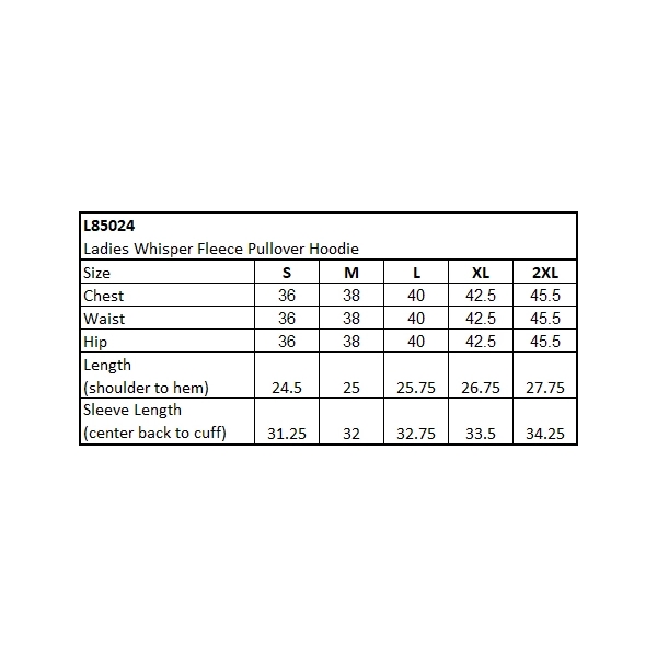 Ladies Whisper Fleece Pullover Hoodie... from ASI 44900 NC Custom (CI/Lanco) / Lanco ACE USA