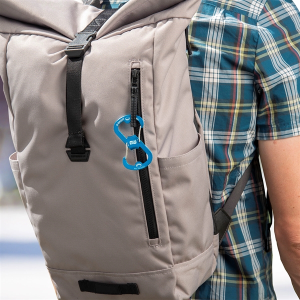 Stainless steel carabiner with gates on both sides and bottle openers... from ASI 46170 Compass Industries Inc