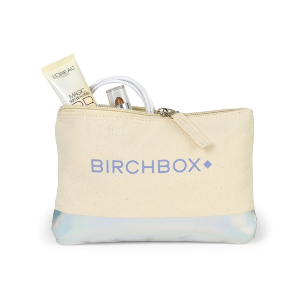 Cotton pouch with top zippered closure and interior pocket divider.... from ASI 56070 Gemline / Gemline®