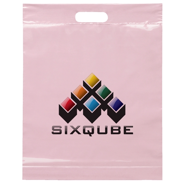 2.5 mil. low-density plastic bag with reinforced die cut handles.... from ASI 37940 Bag Makers Inc