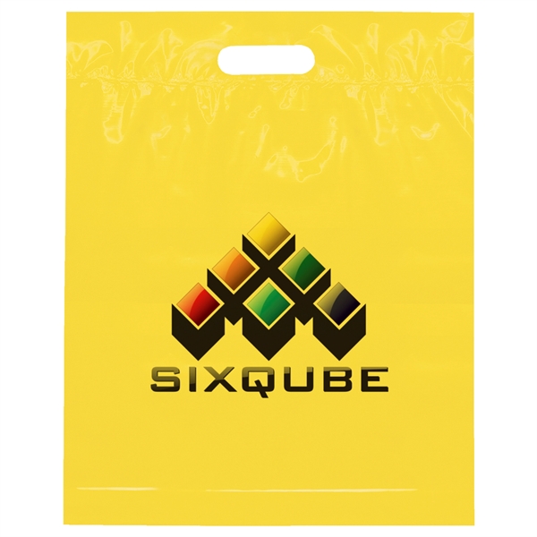 2.5 mil. low-density plastic bag with reinforced die cut handles.... from ASI 37940 Bag Makers Inc