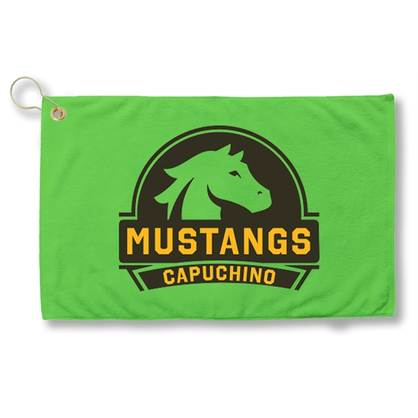 2.4 lbs/doz 16" x 25" screen printed golf towel... from ASI 73520 Neet Feet / Kanata Towels