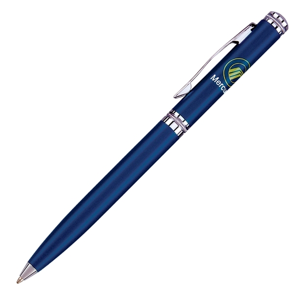 Twist action ballpoint pen with shiny chrome trim.... from ASI 40544 Binaco / Binaline