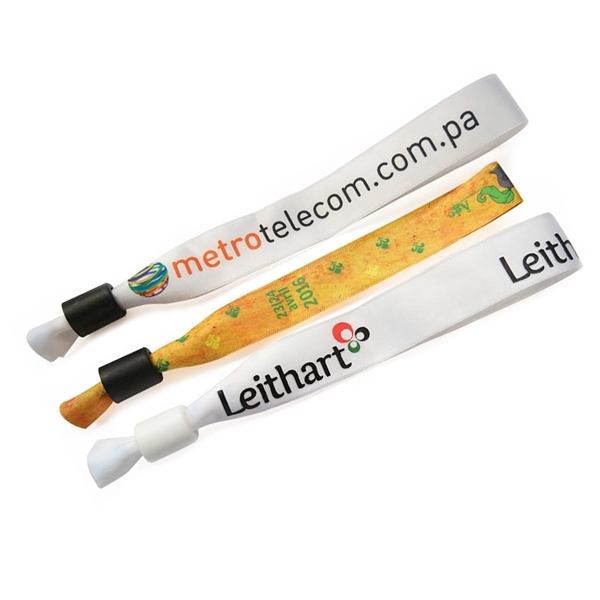 13.78" x .59"  polyester adjustable wristband plus 2 color silkscreen... from ASI 37218 Athena Promo (tm)