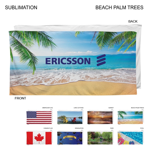Stock Design Sublimated Plush and Soft Velour Terry Beach Towel, 30x60... from ASI 53509 FIEL-Fairdeal Import & Export / FIEL