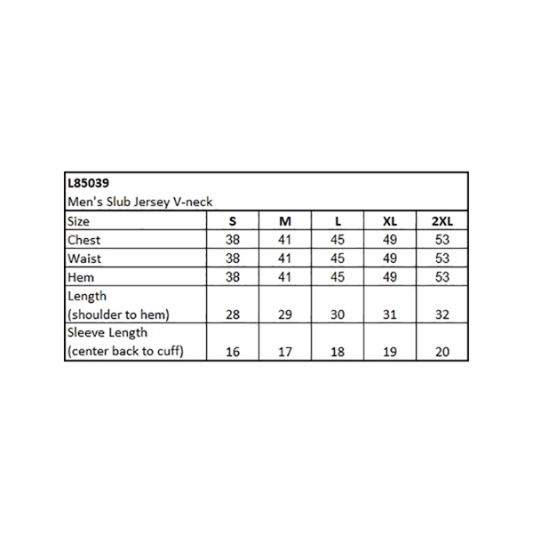 Men's Slub V-Neck T-Shirt S/S Crew Neck... from ASI 44900 NC Custom (CI/Lanco) / Lanco ACE USA