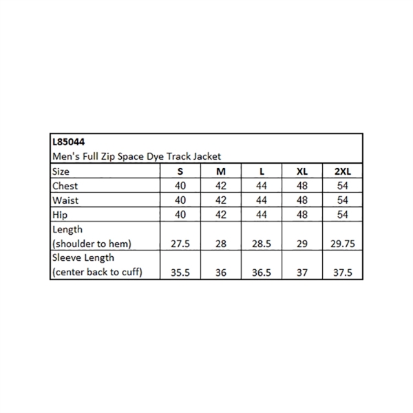 Men's Full Zip Space Dye Track Jacket... from ASI 44900 NC Custom (CI/Lanco) / Lanco ACE USA