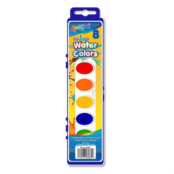 8 Color Washable Watercolor Paint Set with Brush - Assorted Colors... from ASI 67675 Liqui-Mark Corp