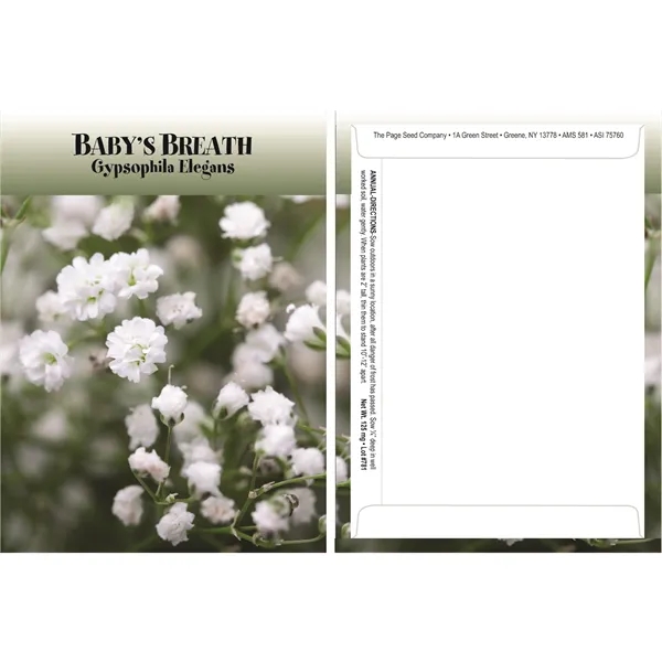 Baby's Breath Flower Seeds in packet made from recycled paper.... from ASI 75760 The Page Seed Co / Page Seed