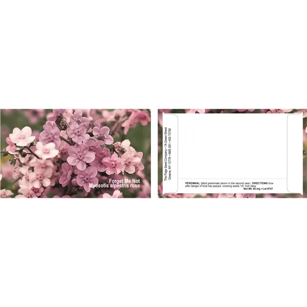 Pink Forget-Me-Not flower seeds in a packet made of recycled paper... from ASI 75760 The Page Seed Co / Page Seed