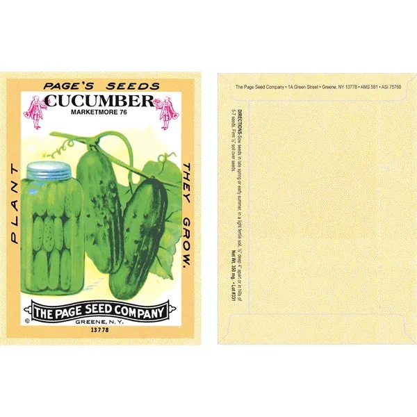 Antique Series cucumber seeds in a packet made of recycled paper.... from ASI 75760 The Page Seed Co / Page Seed