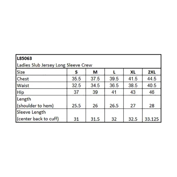 Ladies' Long Sleeve Slub T-Shirt... from ASI 44900 NC Custom (CI/Lanco) / ACE USA