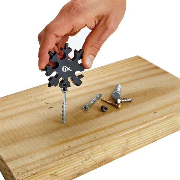 17 tools in one uniquely-shaped keychain device. The snowflake design allows... from ASI 46170 Compass Industries Inc