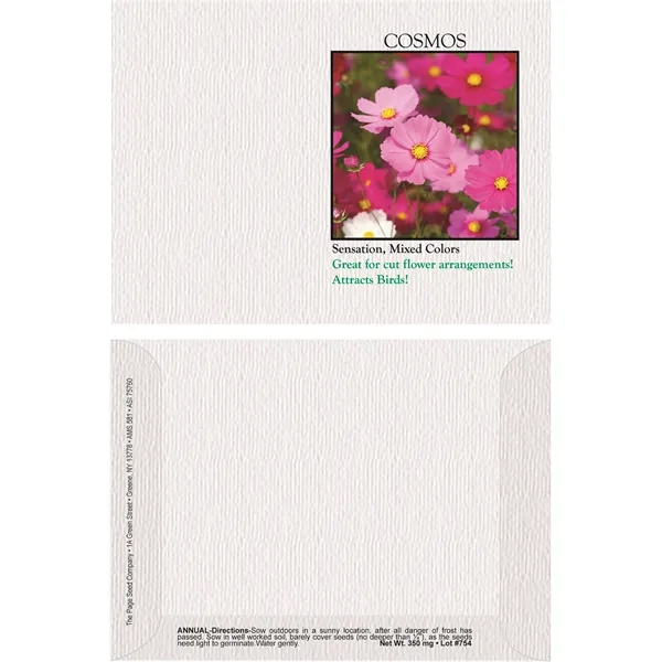 Impression Series Cosmos flower seeds in a packet made of recycled... from ASI 75760 The Page Seed Co / Page Seed