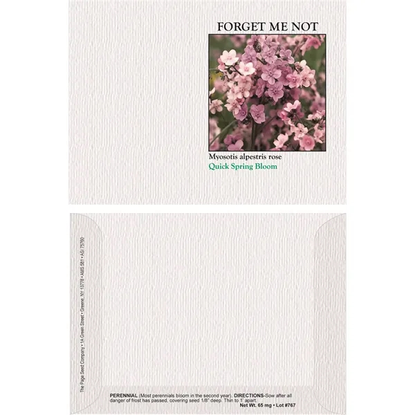 Impression Series pink Forget-Me-Not flower seeds in a packet made of... from ASI 75760 The Page Seed Co / Page Seed