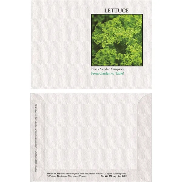 Impression Series lettuce seeds in a packet made of recycled paper.... from ASI 75760 The Page Seed Co / Page Seed