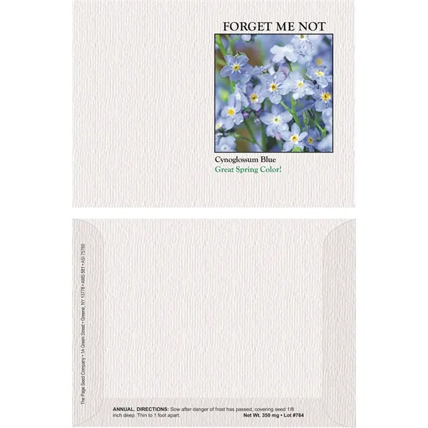 Impression Series blue Forget-Me-Not flower seeds in a packet made of... from ASI 75760 The Page Seed Co / Page Seed