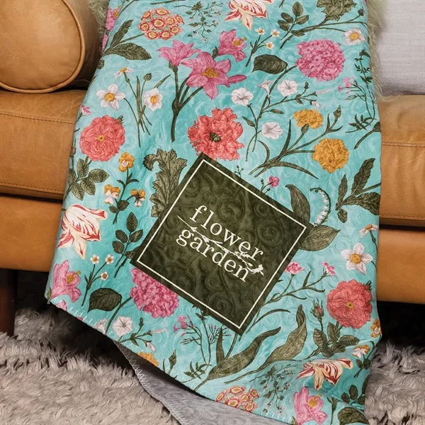 Textured quilted blanket made with a 100% polyester shell and 100%... from ASI 90913 Terry Town