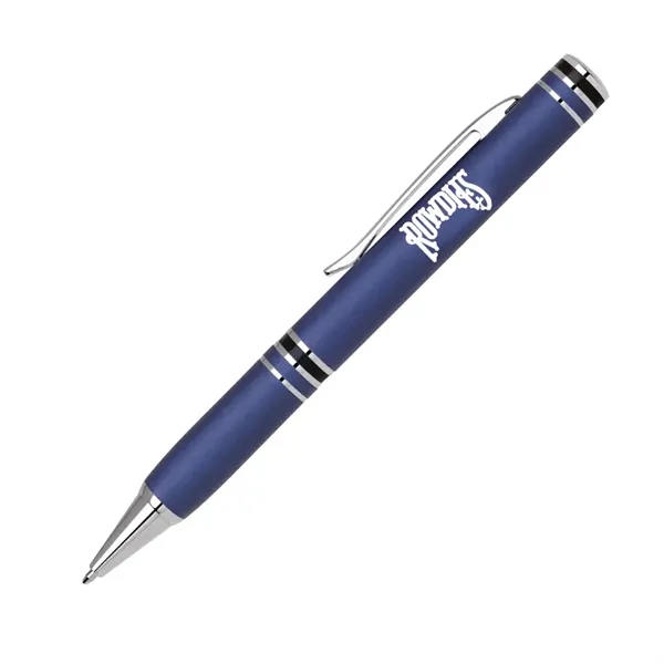 Aluminum twist action ballpoint pen with shiny chrome accents.... from ASI 40544 Binaco / Binaline