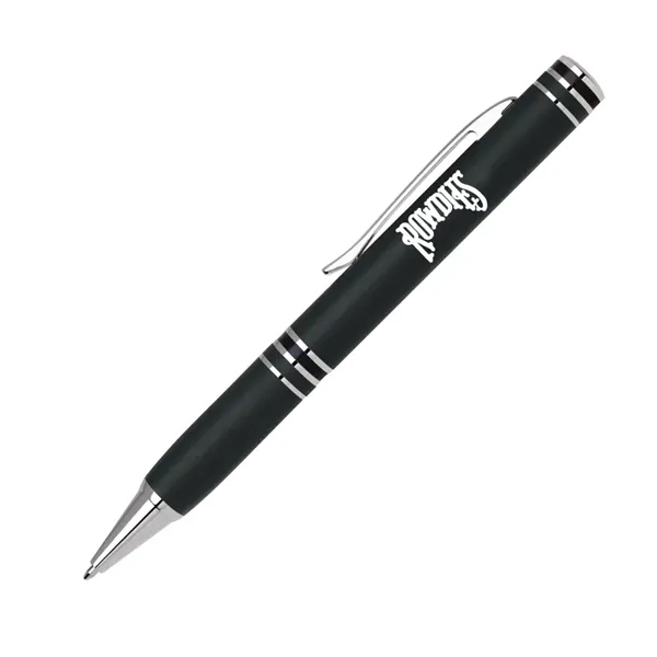 Aluminum twist action ballpoint pen with shiny chrome accents.... from ASI 40544 Binaco / Binaline
