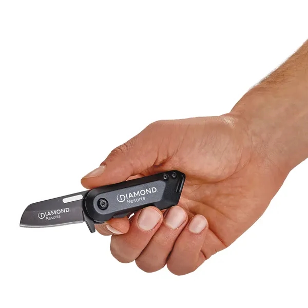 3.15" all black handle. 2" black stainless-steel blade. A compact liner-lock... from ASI 46170 Compass Industries Inc