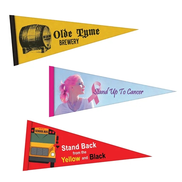 4" x 10" digitally printed custom felt pennant.... from ASI 80228 Quinn