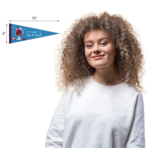 4" x 10" digitally printed custom felt pennant.... from ASI 80228 Quinn
