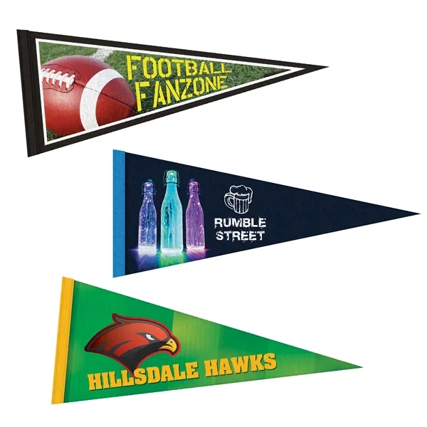 5" x 12" digitally printed custom felt pennant.... from ASI 80228 Quinn
