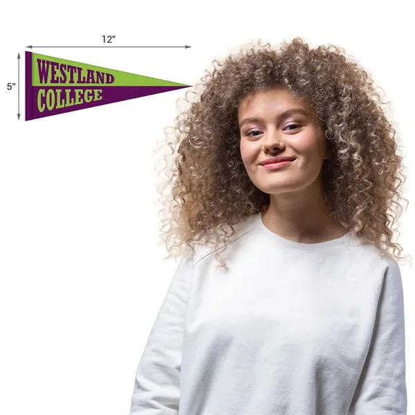 5" x 12" digitally printed custom felt pennant.... from ASI 80228 Quinn